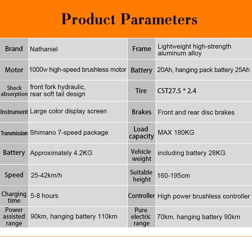 Electric bicycle 1000W 48V 20AH, 27.5“ E-Bike Long Range for Mountain & Road Riding ,electric bike adults,Mountain bikes