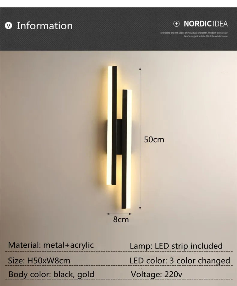 LED Bedroom Wall Lamp Wall Sconces Copper Line Pipe Acrylic Lampshade Indoor Lighting for Living Room Corridor Light Fixture