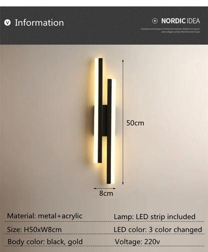 LED Bedroom Wall Lamp Wall Sconces Copper Line Pipe Acrylic Lampshade Indoor Lighting for Living Room Corridor Light Fixture