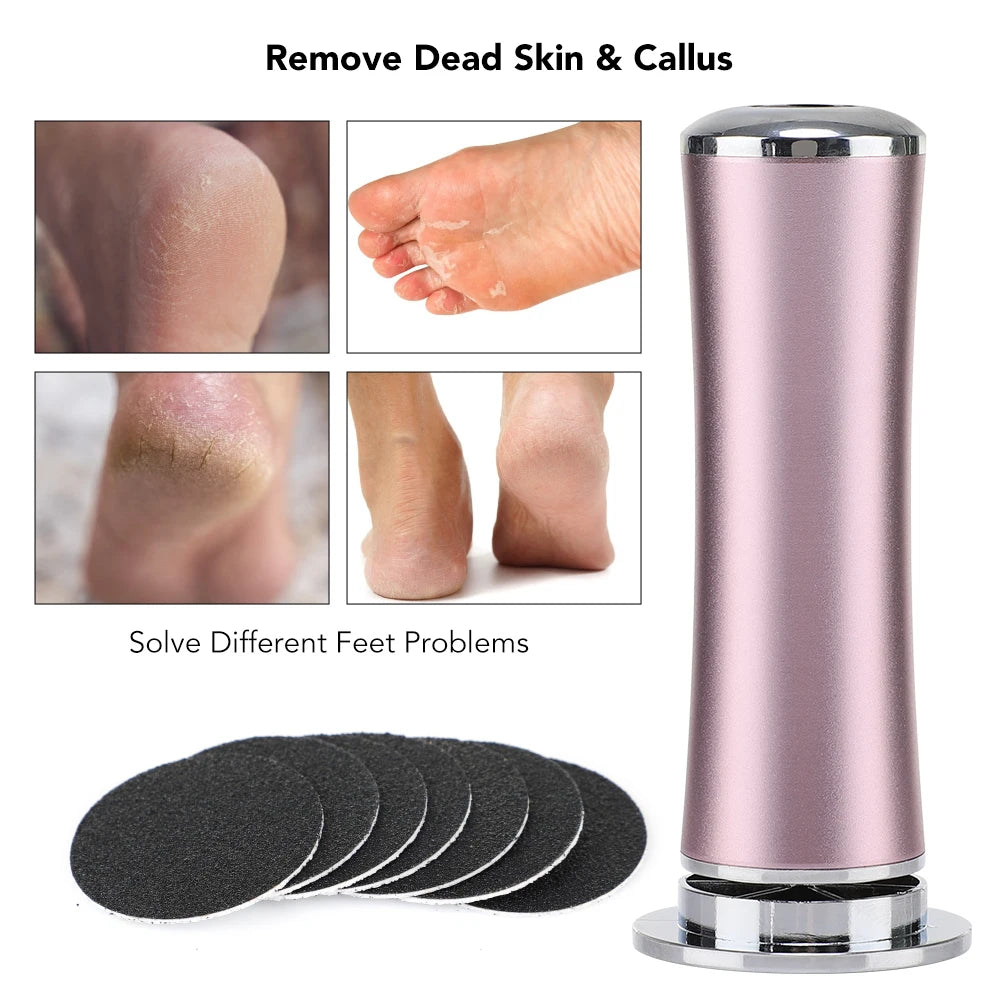 Electric Foot Callus Remover Foot Care File Heels Dead Skin Pedicure Tool Electronic Foot Grinder and Replacement Sandpaper