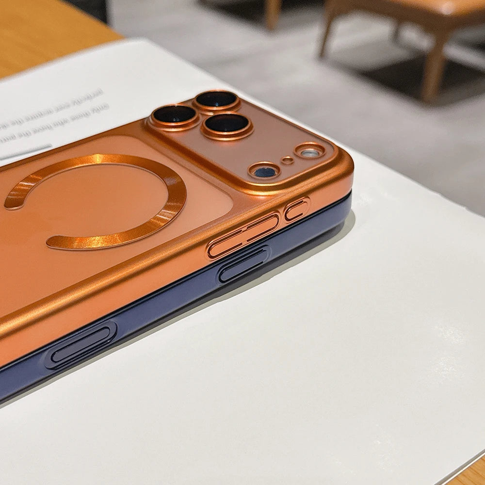 Luxury Matte Translucent Magnetic Case For iPhone 17 Pro Max 17Pro 17 Air For Magsafe Wireless Charging Camera Protector Cover