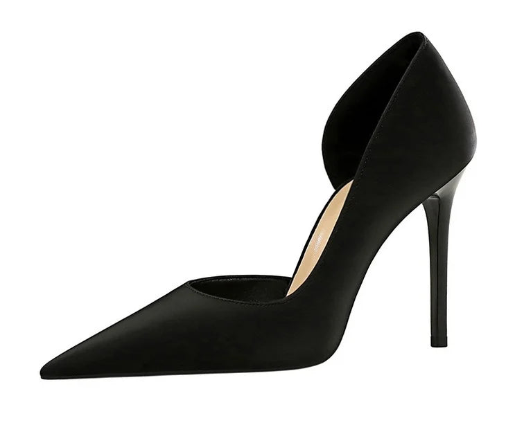 626-1 Fashionable Simple Slim Fit Ultra High Heel Shallow Pocket Single Shoe Women High Heel Korean Style