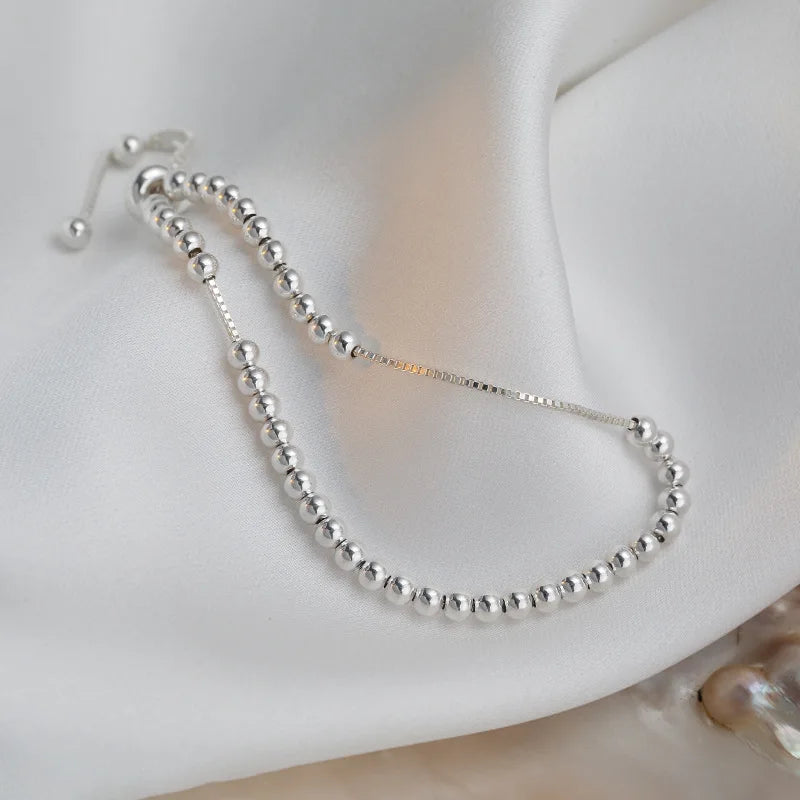 925 Sterling Silver Bracelet Beads Adjustable Geometric Elegant Punk For Woman Girl Fashion Jewelry Gift Dropship Wholesale