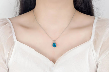 925 Sterling Silver Elegant Women's Jewelry Sets Ellipse Zircon Ring Necklace Earrings Accessories Juwellery Argent 925