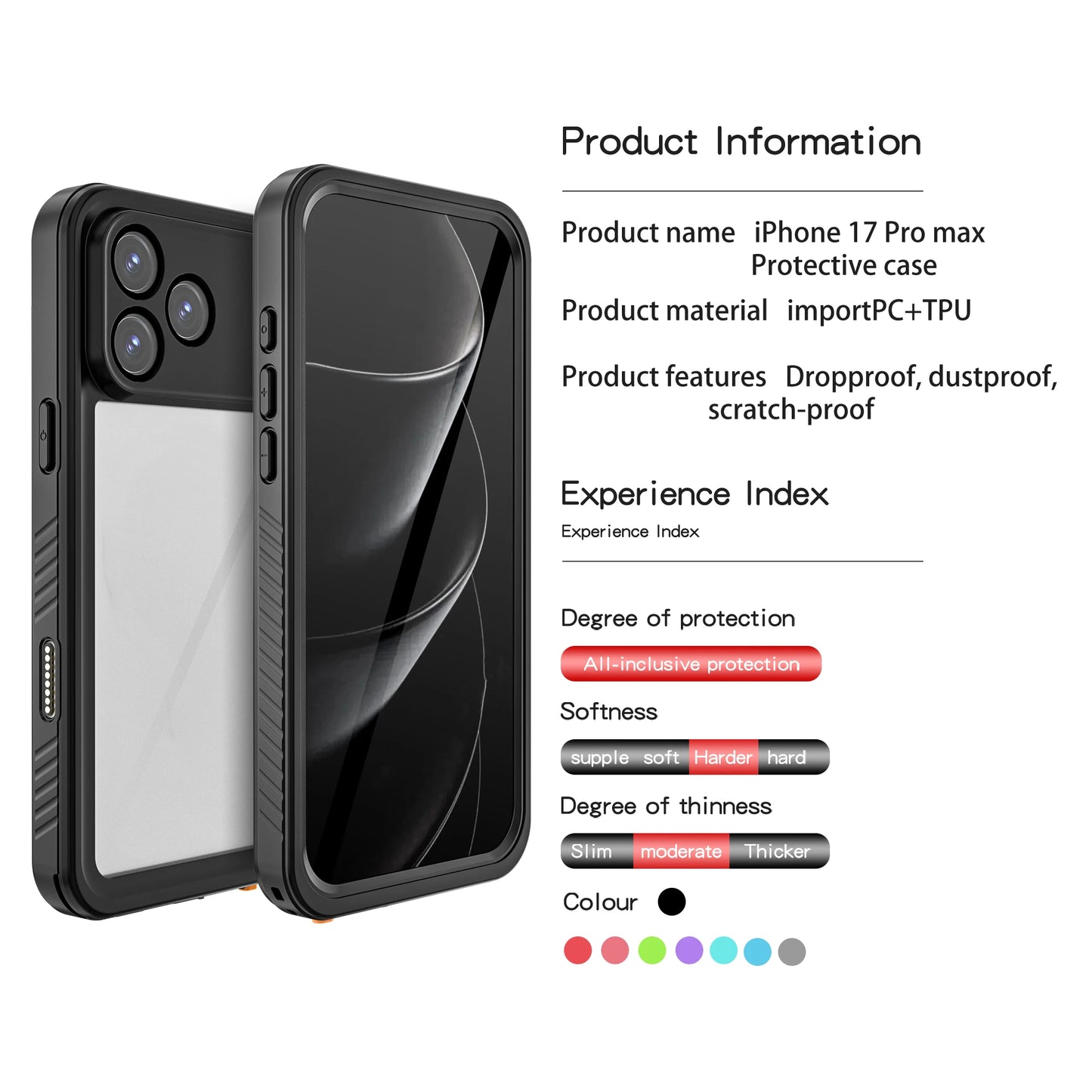 Case For iPhone 17 Pro Max 17 Air 16 Pro Max 15 14 Waterproof Drop Proof IP68 Full Body Protection Heavy Duty Protective Covers