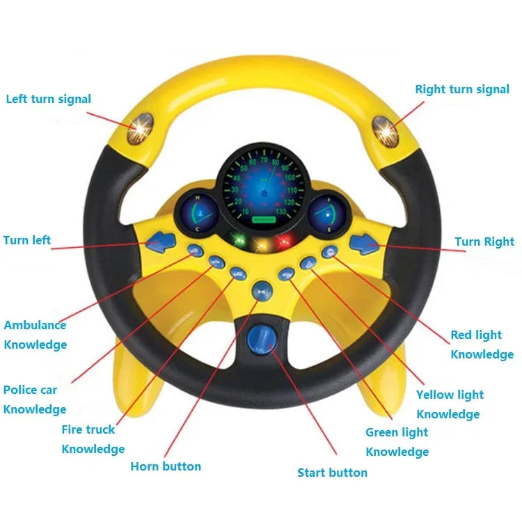 Electric baby steering wheel toys with lights and sounds are good early education to give children more fun