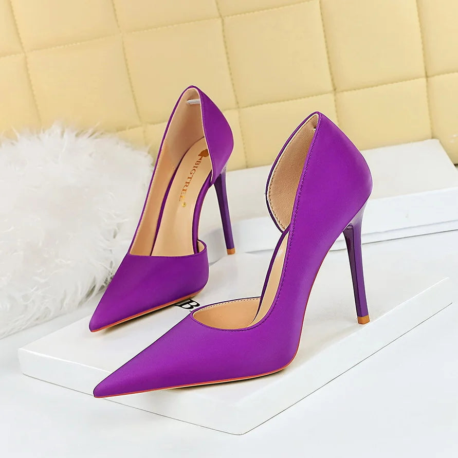 626-1 Fashionable Simple Slim Fit Ultra High Heel Shallow Pocket Single Shoe Women High Heel Korean Style