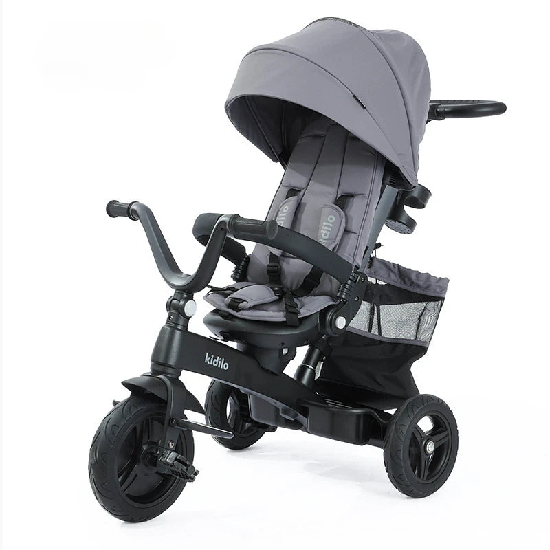 Children's tricycle, lightweight and foldable, baby can push and ride the bicycle, 3-6 years old baby stroller, luxurious