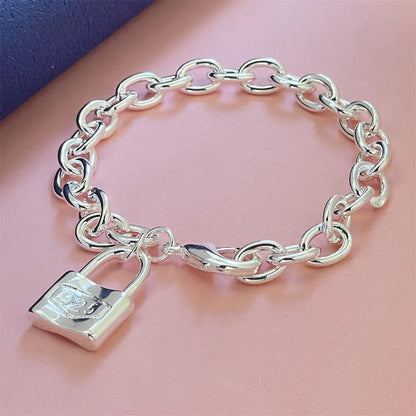 Fine Noble 925 Sterling Silver Solid Chain Bracelet For Women Men Charm Party Gift Wedding party Fashion Jewelry