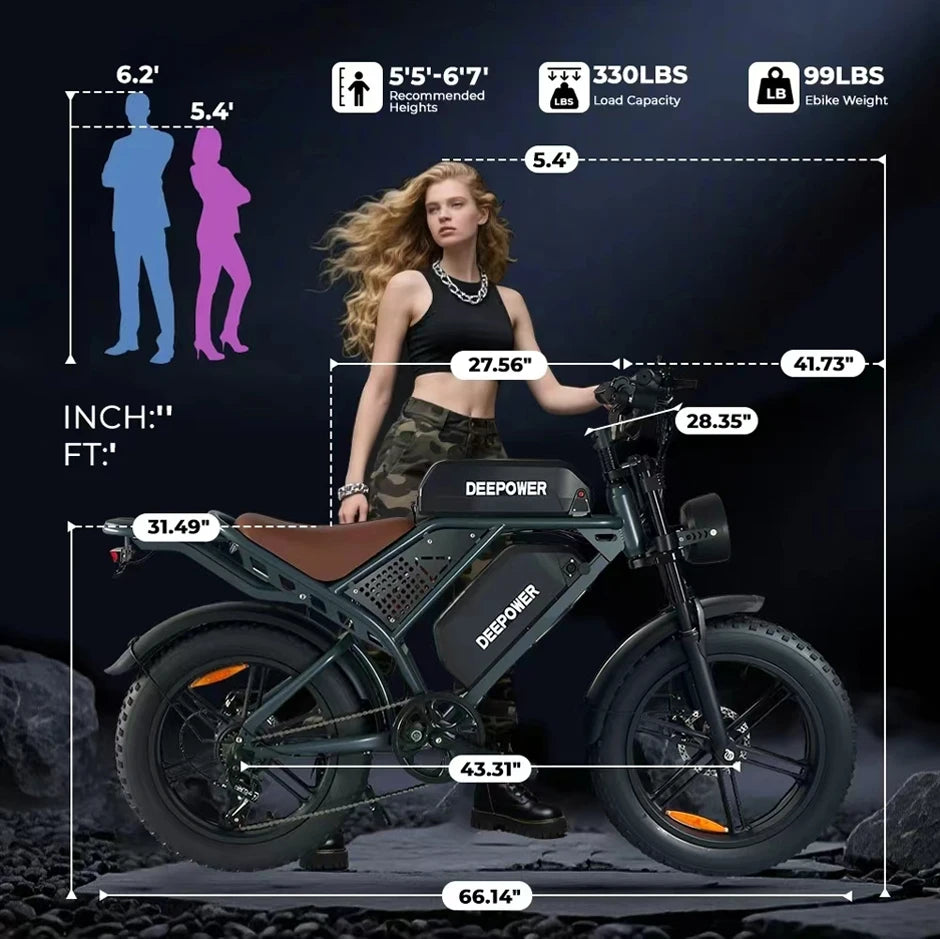 Electric BicycleS8 3500W Powerful motor 48V60AH lithium battery Mountain adult Electric Bike Disc Brakes 20 Inch Fat Tire E-bike