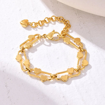 Distinctive Elliptical Bracelet for Women,Hand-made Chain Stainless Steel Bracelets,Trendy Waterproof Jewelry Gift