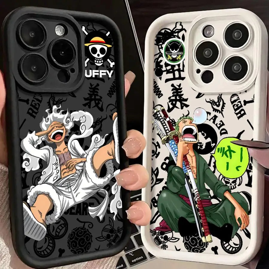 Case for iPhone 13 16 Pro Max 15 Plus 14 12 16e 11 13Pro 15Pro 14+ Soft Shell 16+ One Pieces Anime