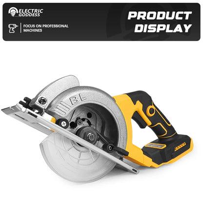 Electric Goddess 5in Brushless Electric Circular Saw ﻿For Dewalt 20V Battery ﻿Cordless 1000W Handheld Woodwork Saw Power Tool ﻿