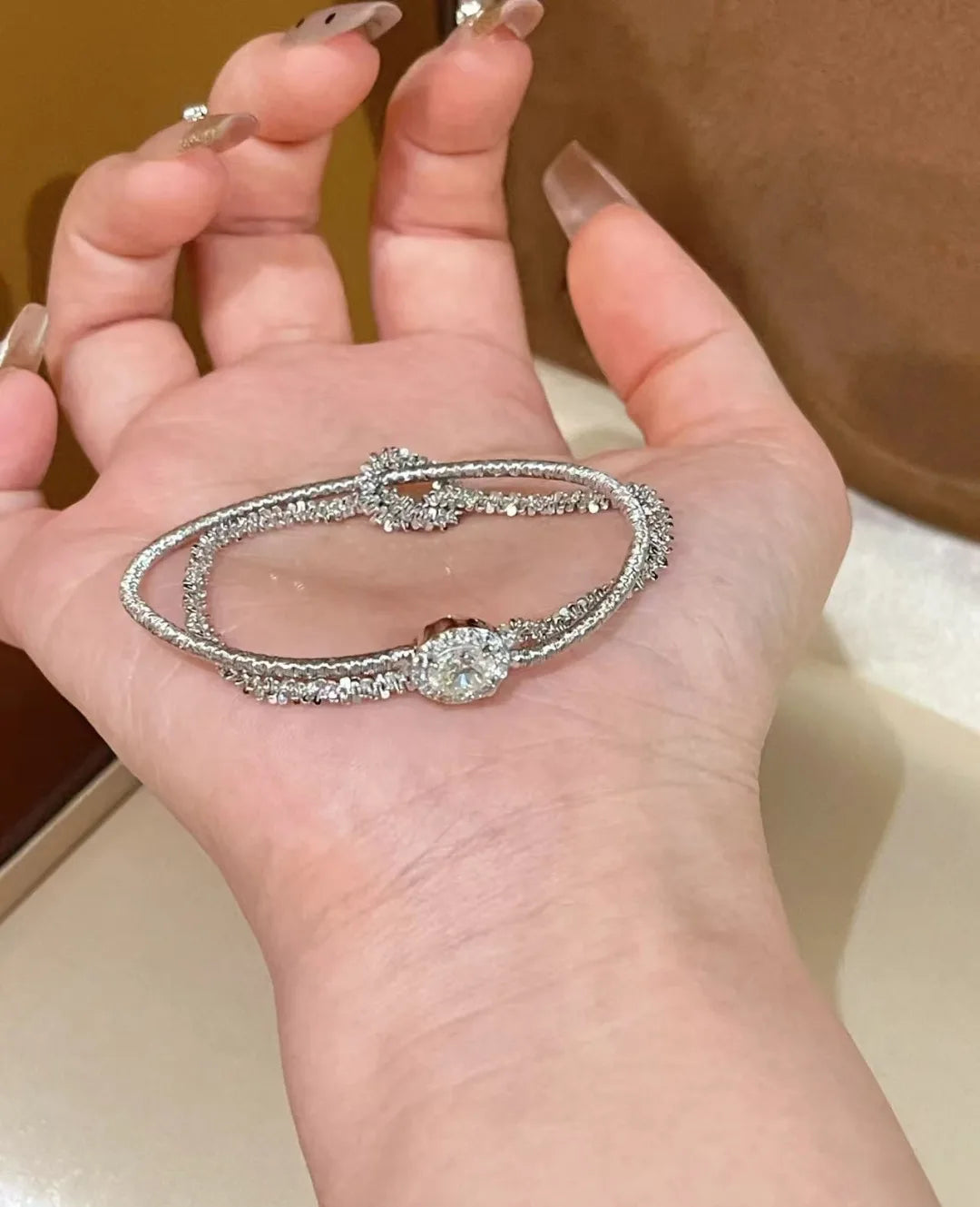 Classic matte shiny wire winding bracelet for women Light luxury and fashion silver 925 double-layer soft bangles fine jewelry