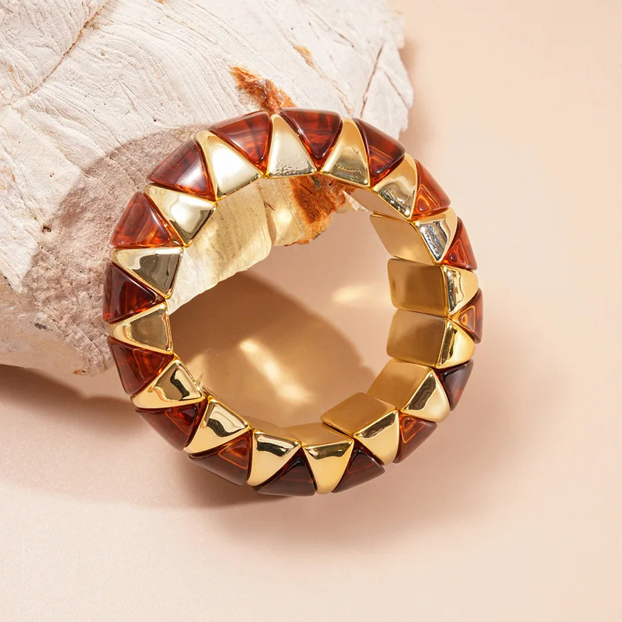 Glamorous Colorful Acrylic Bracelet for Women, Sweet Elastic Stretch Bracelet, Trendy Daily Wear & Dating Gift