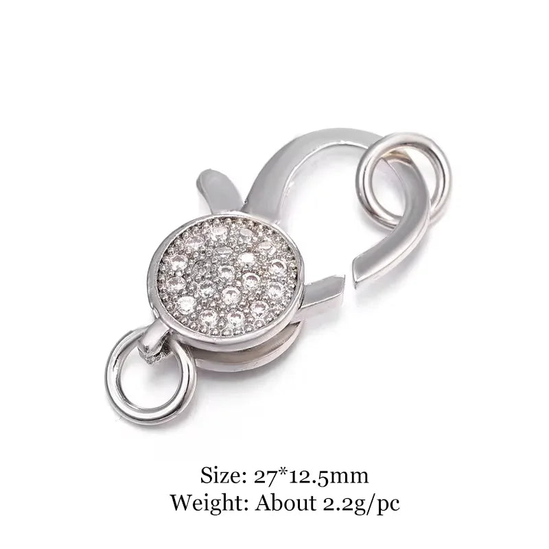 Juya DIY Jewelry Accessories Gold Zirconia Clasps Bracelets Connectors For Handmade Jewellery Makings