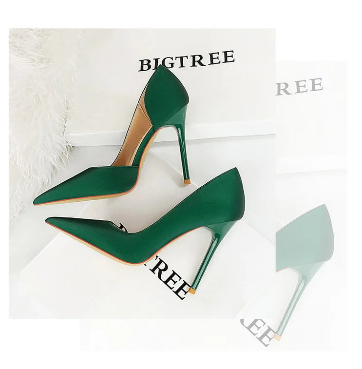 626-1 Fashionable Simple Slim Fit Ultra High Heel Shallow Pocket Single Shoe Women High Heel Korean Style