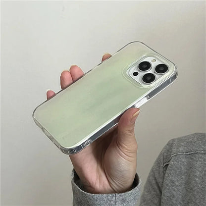 IPhone 13/14/16/17 Pro Max | Light Green | Simple and Fresh | Double Layer |  IND  for iPhone 11 12 13 14 15 16 17 Pro Max