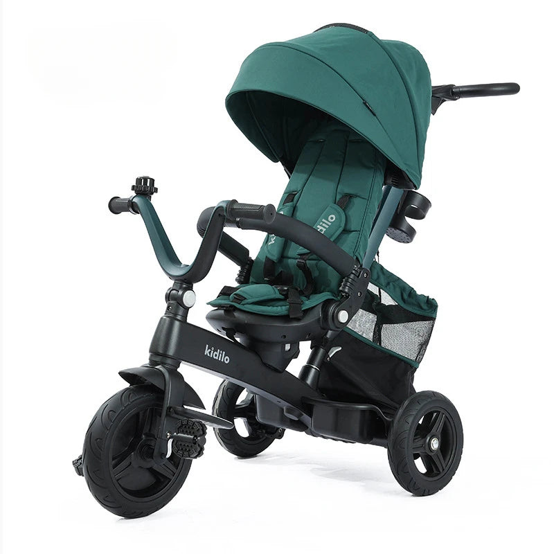 Children's tricycle, lightweight and foldable, baby can push and ride the bicycle, 3-6 years old baby stroller, luxurious
