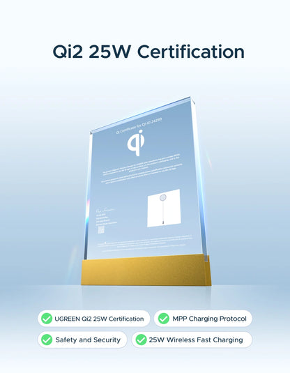 UGREEN Magflow Qi2 25W Wireless Charger For iPhone 17 16 Pro Max Fast Charging Qi2 Certified Magsafe Phone Charging Pad