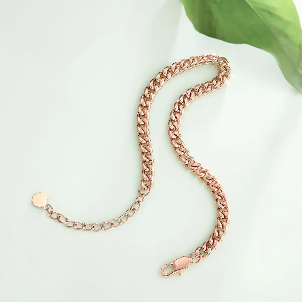 Hip Hop Stainless Steel 18K Plated Gold Anklet Cuban Link Chain For Women Gift Bling