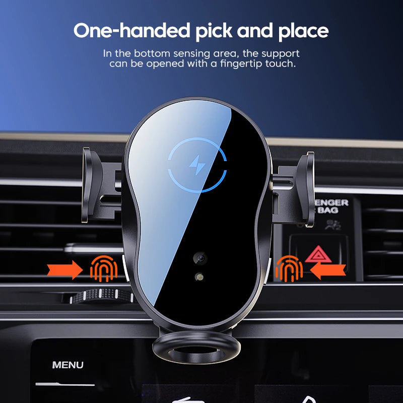 Wireless 15W Car Charger Air Vent Phone Holder 360 Ritation AdjustmentSuper Fast Charging Station for iPhone 16 15 14 13 12