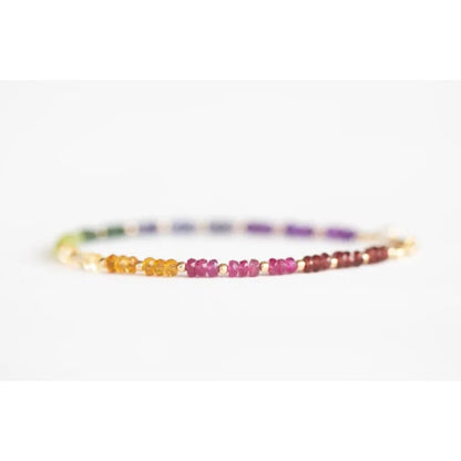 Exquisite rainbow gemstone bracelet, set with garnet, tourmaline, citrine, apatite and amethyst