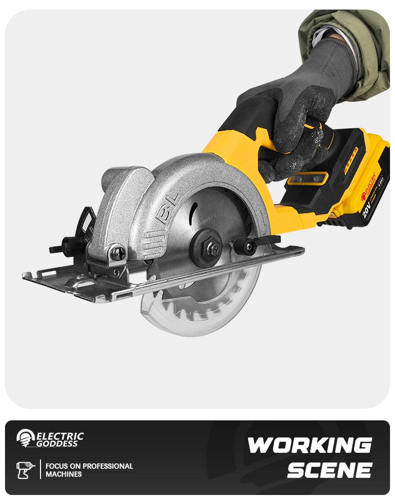 Electric Goddess 5in Brushless Electric Circular Saw ﻿For Dewalt 20V Battery ﻿Cordless 1000W Handheld Woodwork Saw Power Tool ﻿