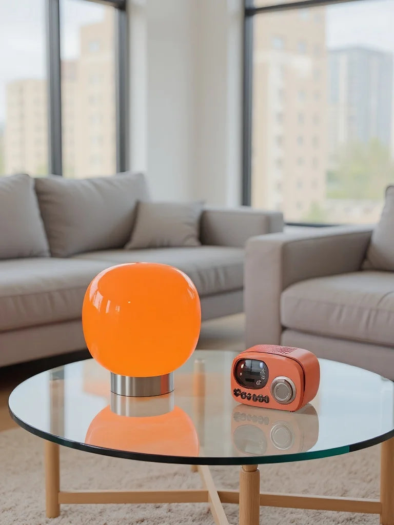  Macaron Glass Table Lamp for Hotel Bedroom Bedside Living Room Trichromatic Dimming Decoration Modern Minimalist Desk Lights