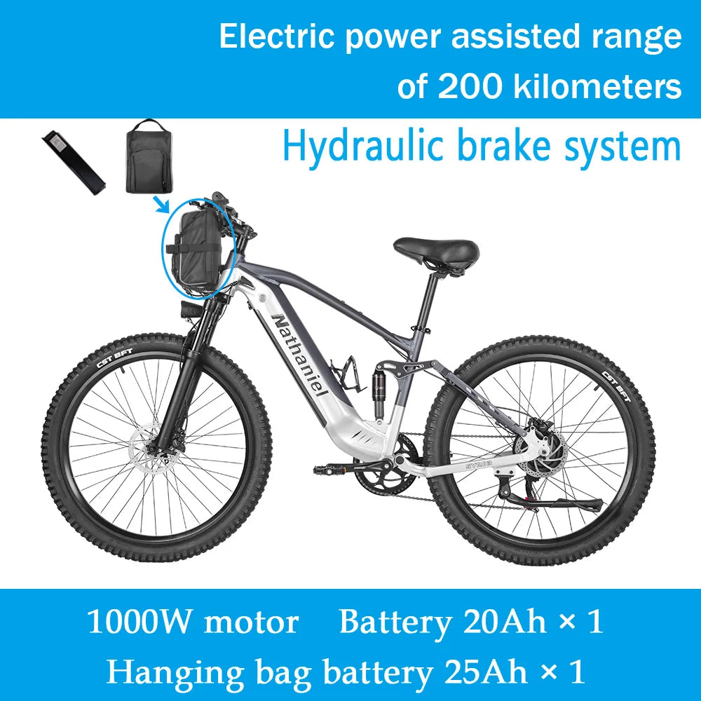 Electric bicycle 1000W 48V 20AH, 27.5“ E-Bike Long Range for Mountain & Road Riding ,electric bike adults,Mountain bikes