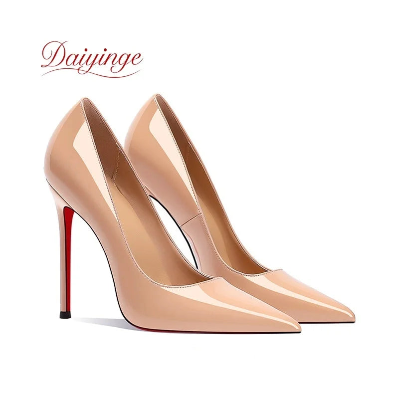 Shoes For Woman 2026 Trend Luxury Red Bottoms High Heels Pointed Toe Stiletto Pumps 12 cm Comfortable Party Dress Wedding Shoes