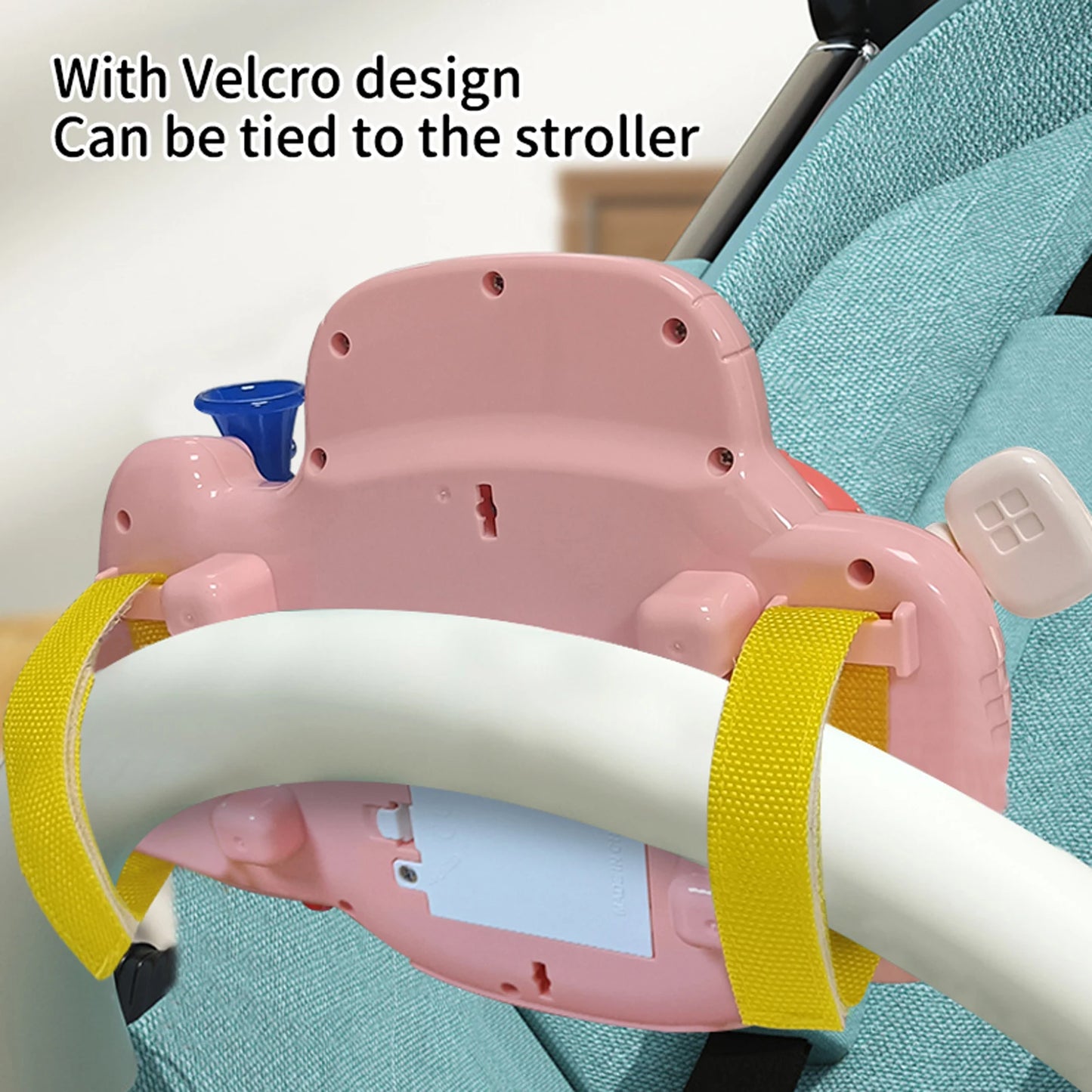 Baby Electric Steering Wheel for Car Seats and Stroller Simulate Driving Vocal Toys Educational Toys for 18M+ Toddlers Gifts