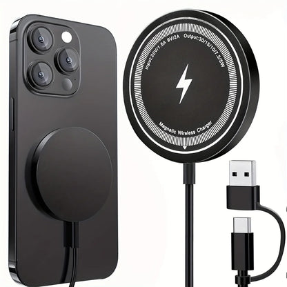 Original Wireless Charger 15W Fast Charging 2 in 1 USB-C + USB-A Port for cell phone