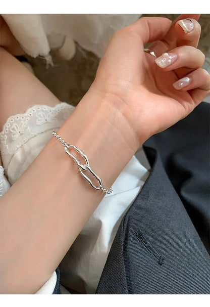 New Fashion Women's 925 Sterling Silver Bracelets Bracelets for Simple and Sweet Jewelry Trendy Wholesale