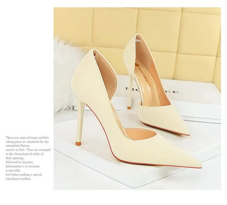 626-1 Fashionable Simple Slim Fit Ultra High Heel Shallow Pocket Single Shoe Women High Heel Korean Style