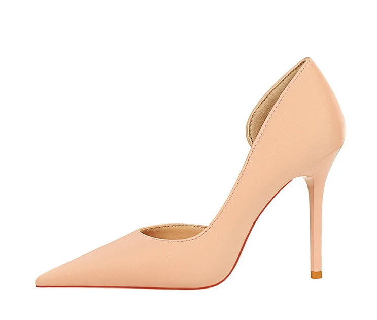 626-1 Fashionable Simple Slim Fit Ultra High Heel Shallow Pocket Single Shoe Women High Heel Korean Style