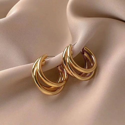 2PC Elegant Water Drop Earrings -18K Gold Plated Copper Jewelry,