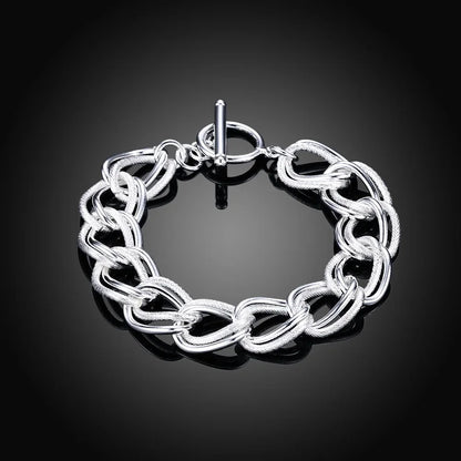 Fine Noble 925 Sterling Silver Solid Chain Bracelet For Women Men Charm Party Gift Wedding party Fashion Jewelry