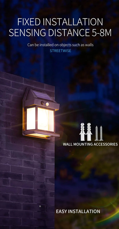 Powerful Solar Wall Light Outdoor Waterproof LED Lamp House Garden Fence Decoration Light Sensor Solar Energy Wall Lantern LED
