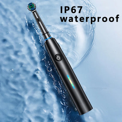 Electric Toothbrush Intelligent 5 Modes Cleaning Teeth Brush Waterproof Rotary Electric Toothbrush with 8 Brush Head