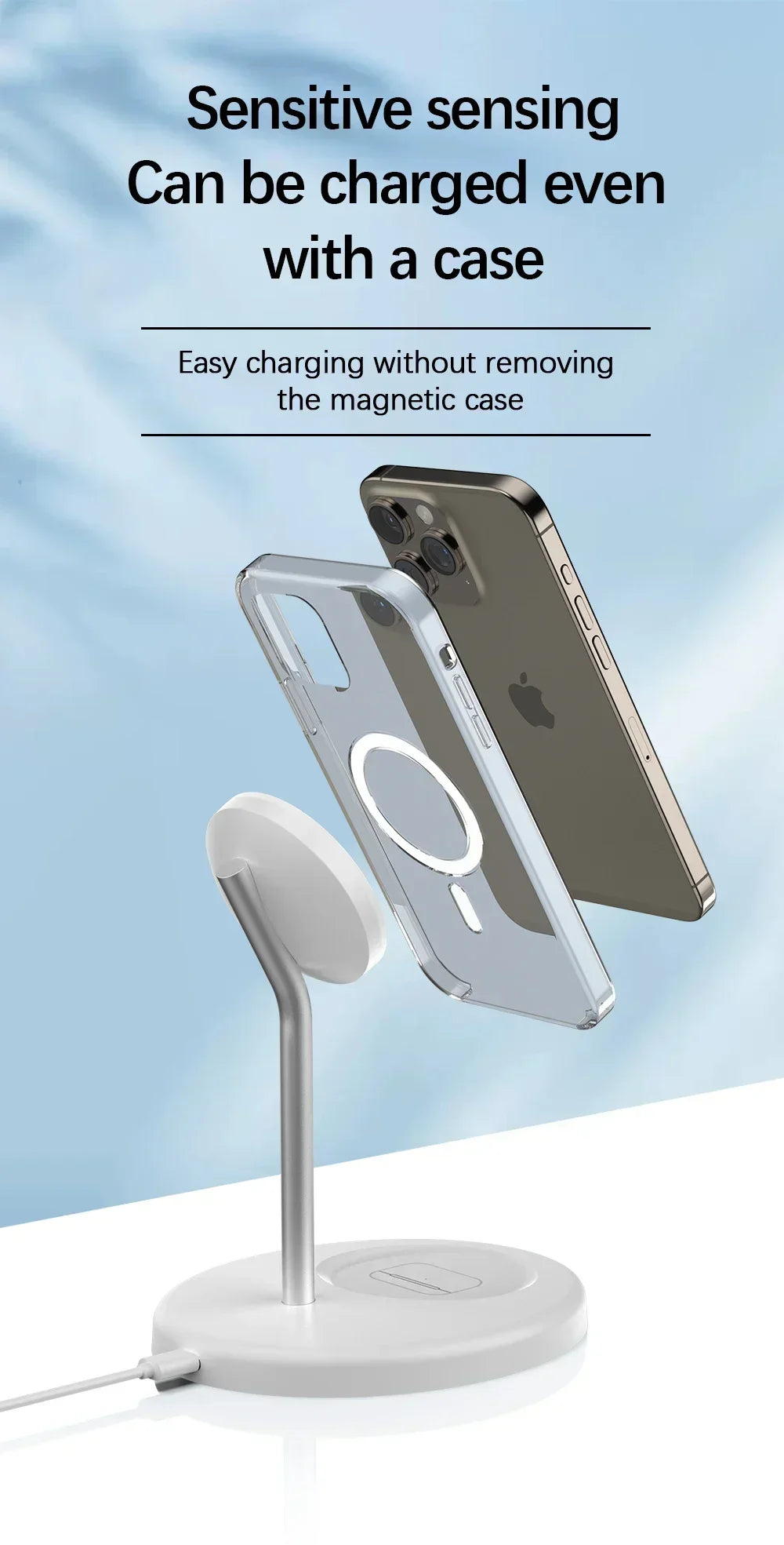 2-in-1 Wireless Fast Charger for iPhone 15/14/13/12 Pro Max & AirPods Pro – Upgraded Foldable Charging Dock