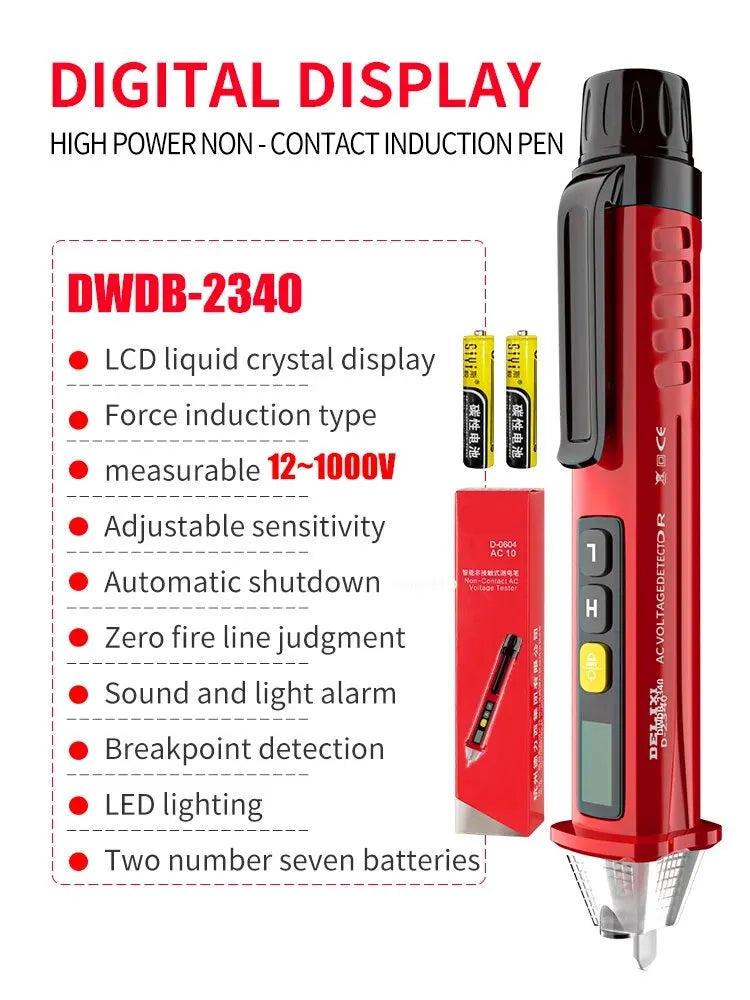 Electric Pen High-Precision Induced Electric Tester Pen Electroprobe Screwdriver Probe Light Voltage Tester Detector Test Pen