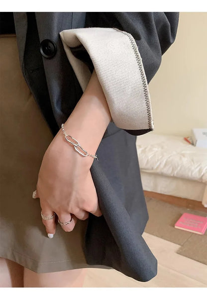 New Fashion Women's 925 Sterling Silver Bracelets Bracelets for Simple and Sweet Jewelry Trendy Wholesale