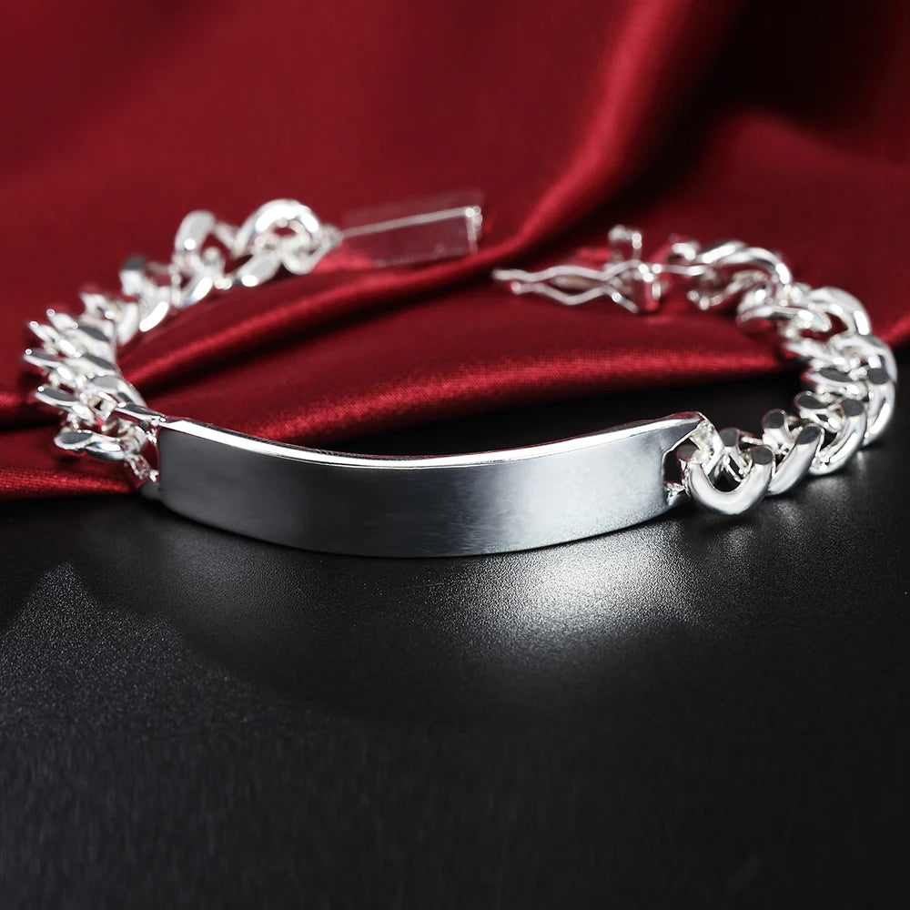 925 Silver gold exquisite 10mm chain men women Chain noble wedding bracelet fashion charm wedding birthday gift some style