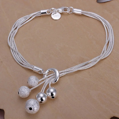 Fine Noble 925 Sterling Silver Solid Chain Bracelet For Women Men Charm Party Gift Wedding party Fashion Jewelry