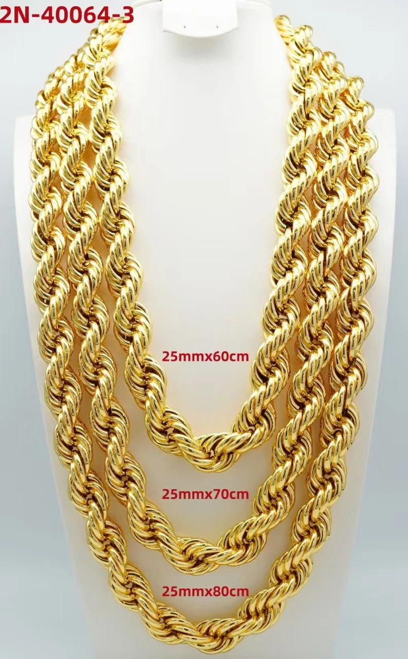 Fashionable Trendy Twitsted Dubai Style Jewelry Set For Women Fancy Charm Necklace Torque Choker Long Chain Jewellery for Party