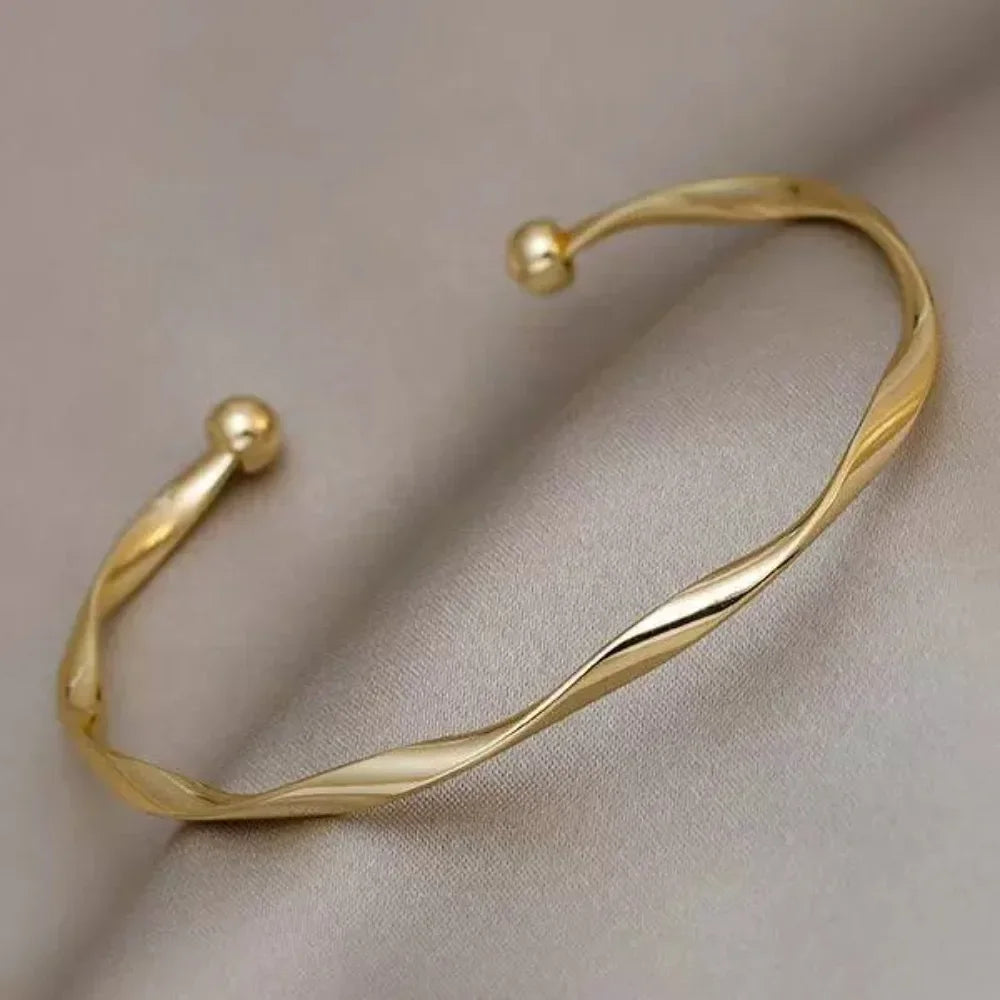 New Fashion Trend Unique Design Elegant Exquisite Twist Simple Bracelet Women Jewelry Wedding Party Premium Gift Wholesale