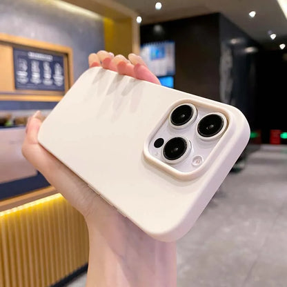 New Solid Color Phone Case for IPhone 16 15 14 13 12 11 Pro Max 16Pro Soft Silicone Shockproof Protective Accessories Cover