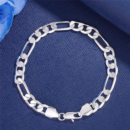 Fine Noble 925 Sterling Silver Solid Chain Bracelet For Women Men Charm Party Gift Wedding party Fashion Jewelry