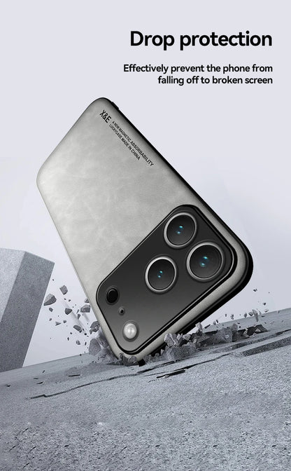 Fashion Leather Funda for iPhone 17 Pro Max 17 Air Case Ultra Thin Car Magnetic Protection Phone Cover Capa